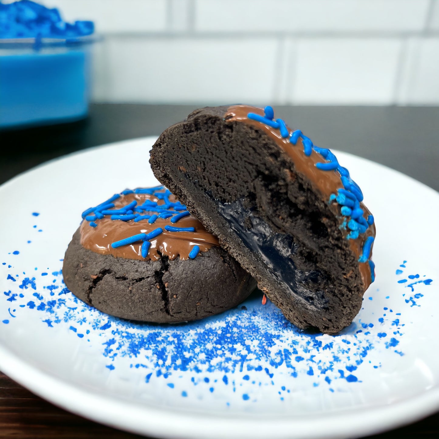 Stuffed Blue Velvet Brownie